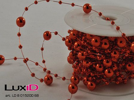 Metalized Round beads 68 rood 8mm x 10m